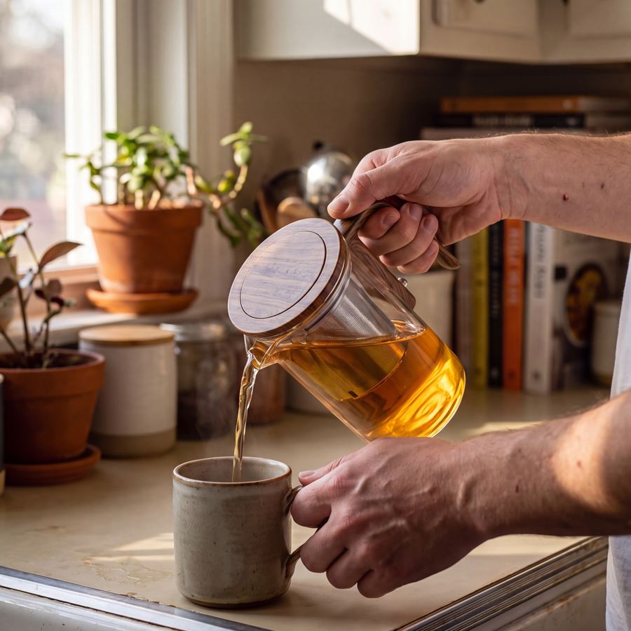 Pouring a fresh cup with MagBrew